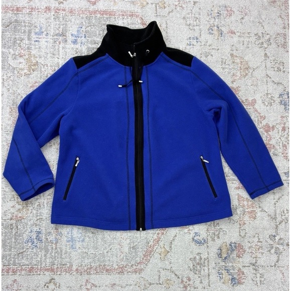 Collection L Jackets & Blazers - Gorpcore Royal Blue & Black Colorblock Fleece Softshell Jacket Size 16